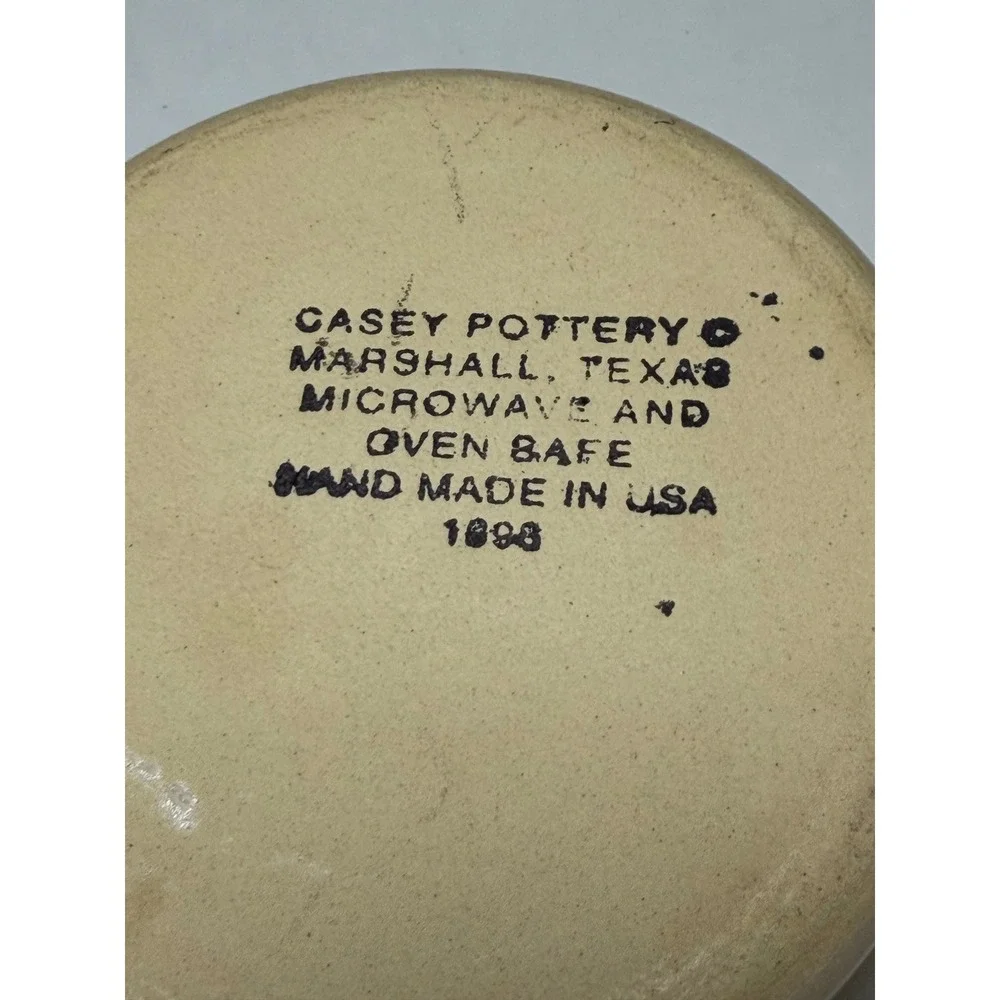 Casey Pottery Marshall Texas 1998 Hand Painted Birdhouse Stoneware Crock